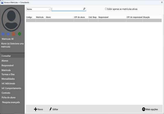 Matriculas consultas de alunos