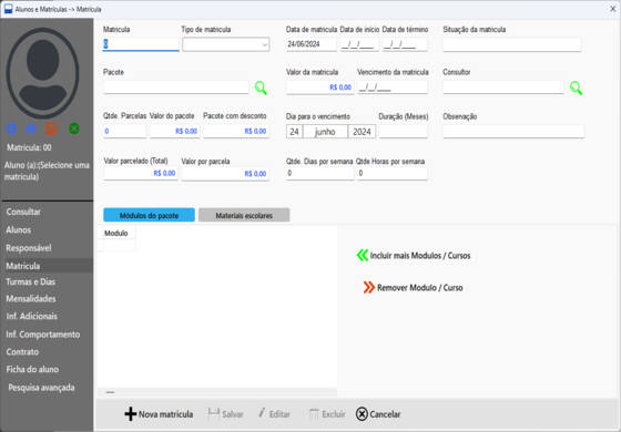 Processo de matrícula
